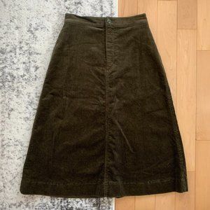 Uniqlo - Corduroy Midi Skirt - Olive